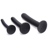 Trinity Strap-On Silicone 3 Piece Dildo Set – Black